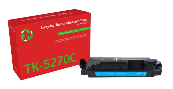 Xerox Everyday Kyocera TK5270 Cyan Cartucho de Toner Remanufacturado - Reemplaza 1T02TVCNL0/TK5270C