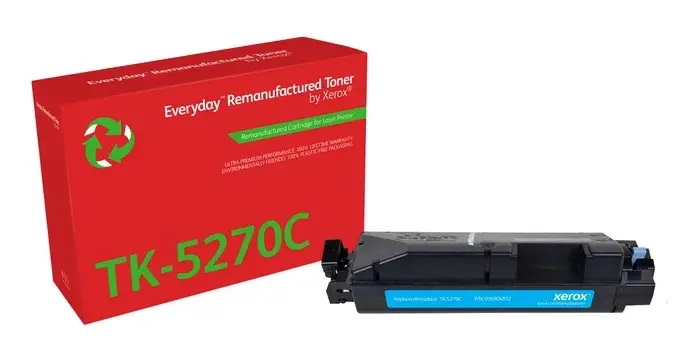 Xerox Everyday Kyocera TK5270 Cyan Cartucho de Toner Remanufacturado - Reemplaza 1T02TVCNL0/TK5270C