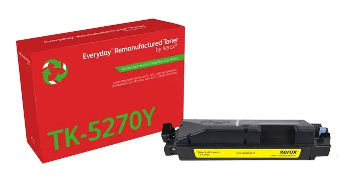 Xerox Everyday Kyocera TK5270 Amarillo Cartucho de Toner Remanufacturado - Reemplaza 1T02TVANL0/TK52