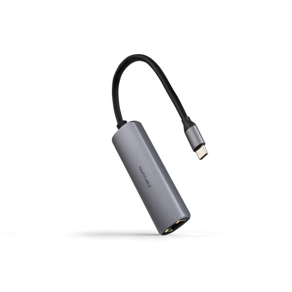 Nanocable Adaptador de Red USB-C a Ethernet Gigabit 10/100/1000 Mbps - USB-C 100W - Aluminio - 18cm 