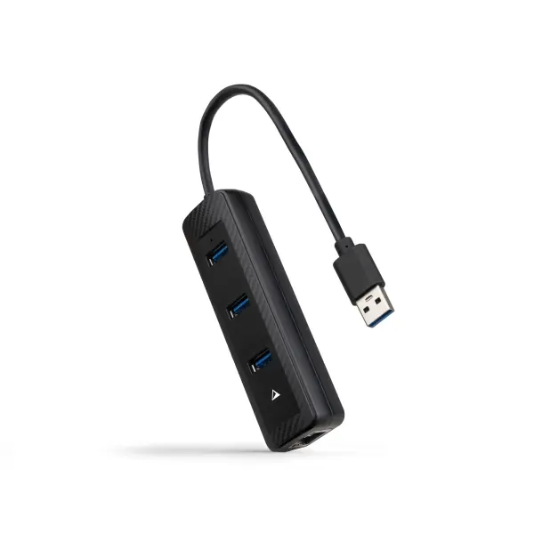 Nanocable Adaptador de Red USB 3.0 a Ethernet Gigabit 10/100/1000 Mbps - Hub 3xUSB-A 3.0 - 15cm - Co