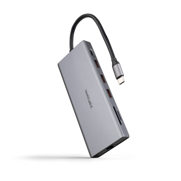 Nanocable HUB USB-C 12 en 1 - Conversor USB-C 3.1 a 3 x USB-A 3.2 + 3 x USB-C 3.2 + USB-C PD 100W + 