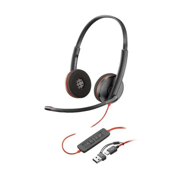 Plantronics/Poly Blackwire 3220 USB-C Auriculares con Microfono - Almohadillas Acolchadas - Controle
