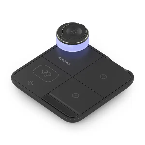 Aisens Cargador Inalambrico 15W - USB-C - Protocolo Qi - Moviles, Apple Watch y Auriculares - Protec