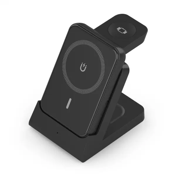 Aisens Cargador Inalambrico 15W - USB-C - Protocolo Qi - Moviles, Apple Watch y Auriculares - Powerb