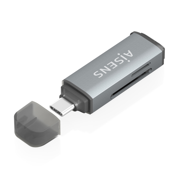 Aisens Lector de Tarjetas USB-C 3.1 Gen1 - Compatible con SD, Micro SD, MMC, RS-MMC, MMC Micro - Col