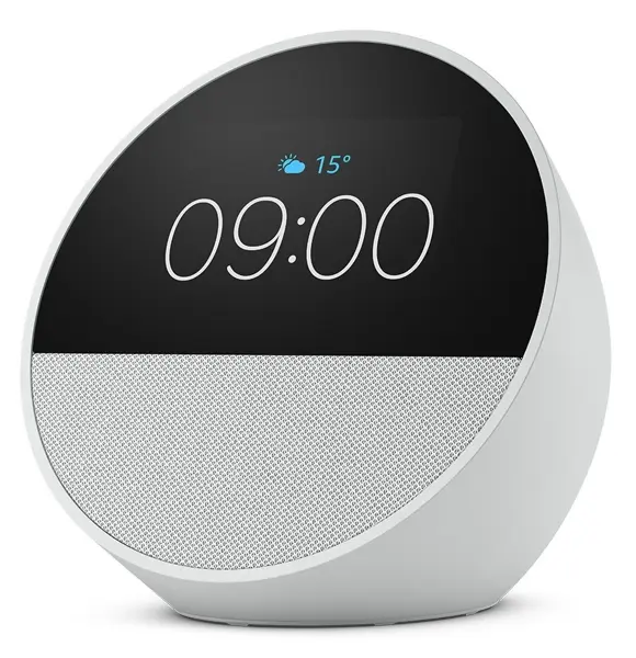 Amazon Echo Spot Altavoz y Despertador Inteligente - Sonido Potente e Intenso - Alexa - Color Blanco