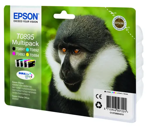 Epson T0895 Pack de 4 Cartuchos de Tinta Originales - C13T08954010