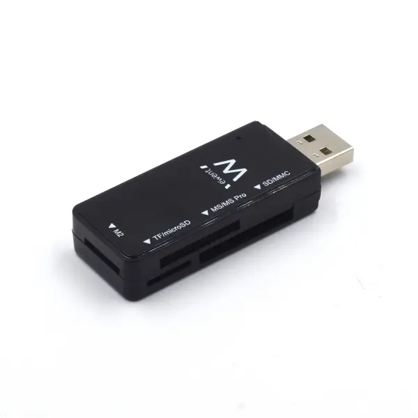 Ewent Lector de Tarjetas Externo USB 2.0 - Velocidad de Transferencia hasta 480Mbps - Color Negro
