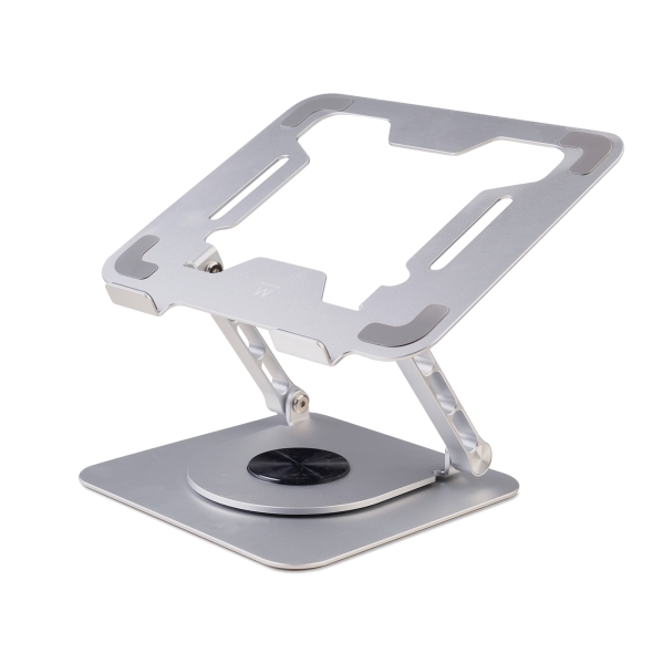 Ewent Soporte de Sobremesa para Portatil - Aluminio - Rotacion 360 - Ajustable - Base Antideslizante
