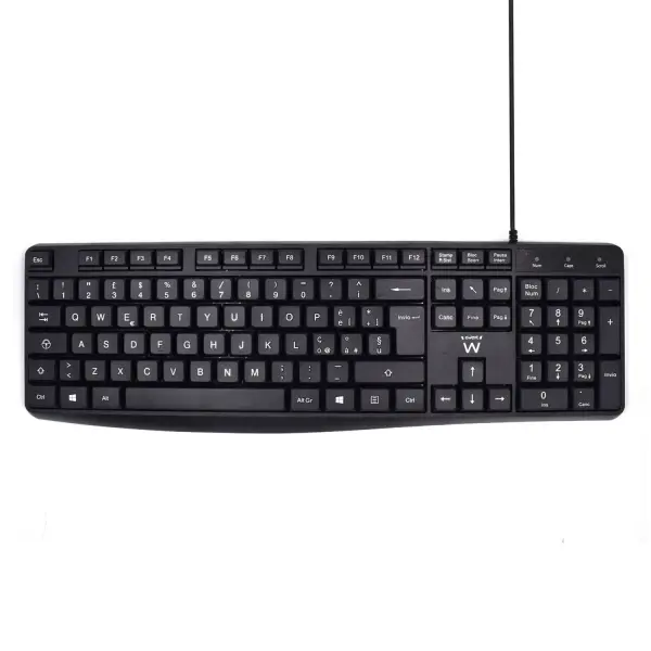 Ewent Teclado con Cable USB - Disposicion Italiana QWERTY IT - Cable de 1.35m - Teclas de Bajo Perfi