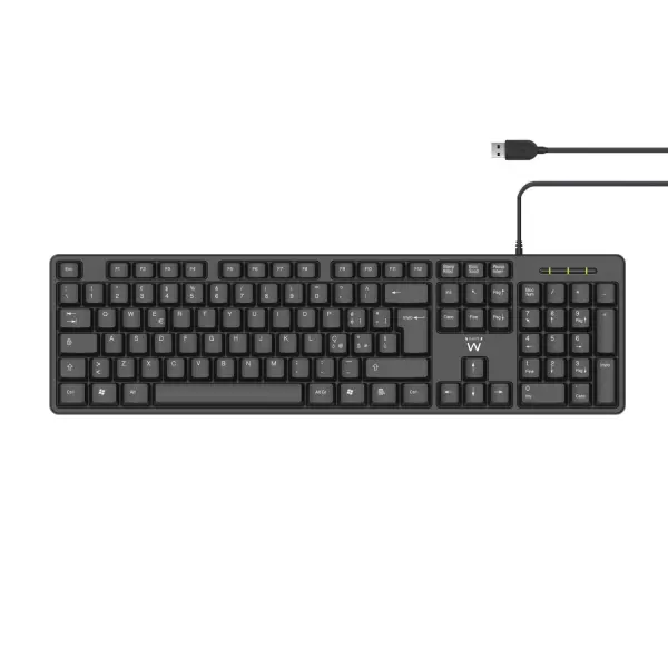 Ewent Teclado con Cable USB - Perfil Delgado - Disposicion Portuguesa QWERTY PT - Plastico ABS - Cab