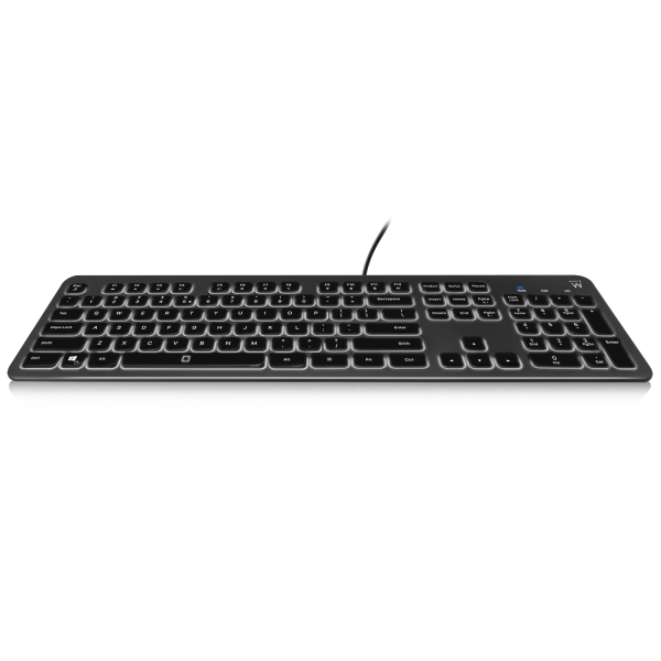 Ewent Teclado con Cable USB - Disposicion Portuguesa QWERTY PT - Retroiluminacion - Teclas de Bajo P