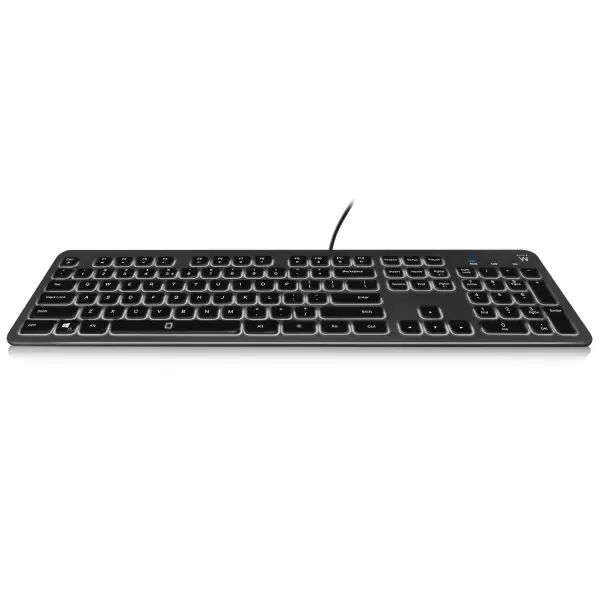 Ewent Teclado con Cable USB - Disposicion Portuguesa QWERTY PT - Retroiluminacion - Teclas de Bajo P
