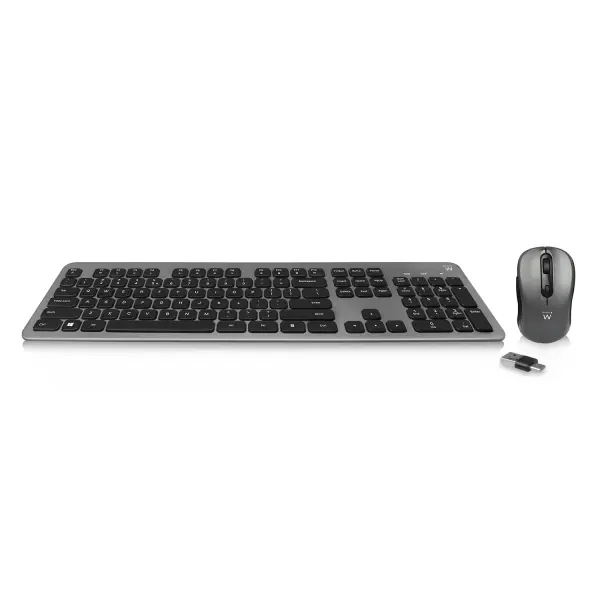 Ewent Pack Teclado + Raton Inalambrico - Receptor USB-A 2.4Hz - 1600dpi - Disposicion Inglesa QWERTY