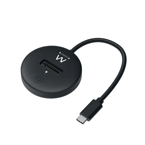 Ewent Estacion de Docking para SSD M.2 NVME - Soporte UASP y TRIM - Cable de 50cm - Color Negro
