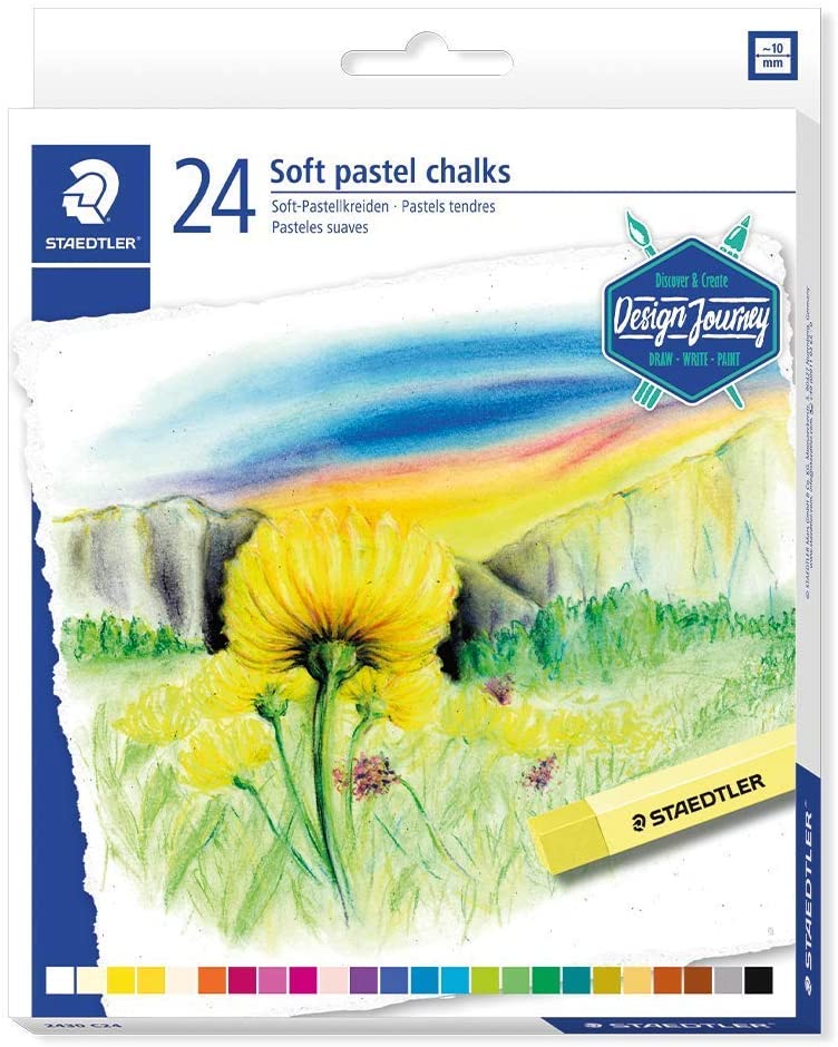Staedtler 2430 Pack de 24 Tizas Pastel Suave - Excelentes para Mezclar Colores - Resistencia a la Lu
