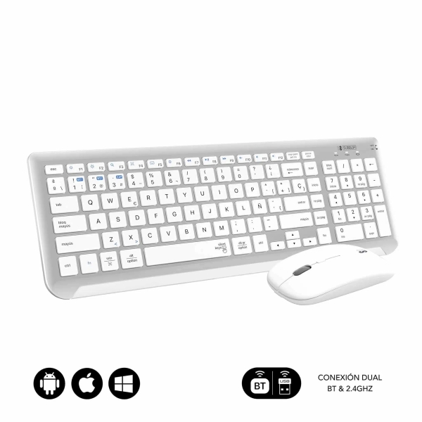 Subblim Combo Dual Prestige - Teclado y Raton Inalambricos - Bluetooth y 2.4G - Funcionamiento Silen