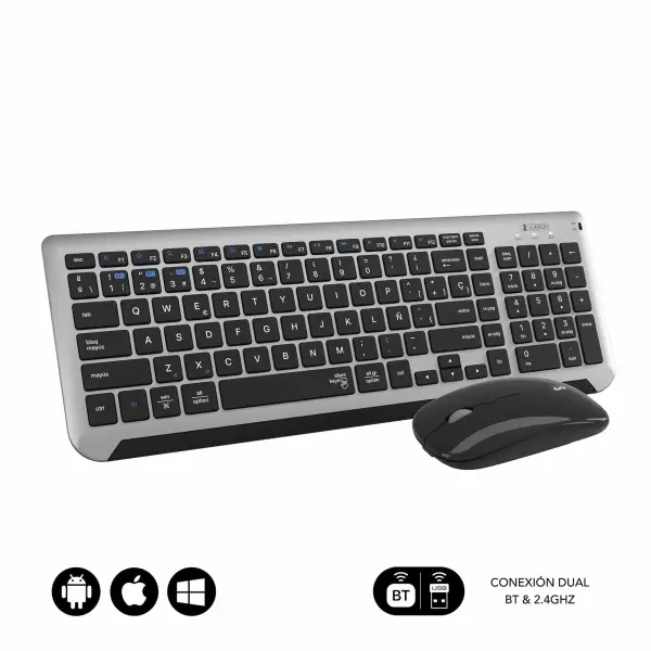Subblim Combo Dual Prestige - Teclado y Raton Inalambricos - Bluetooth y 2.4G - Funcionamiento Silen