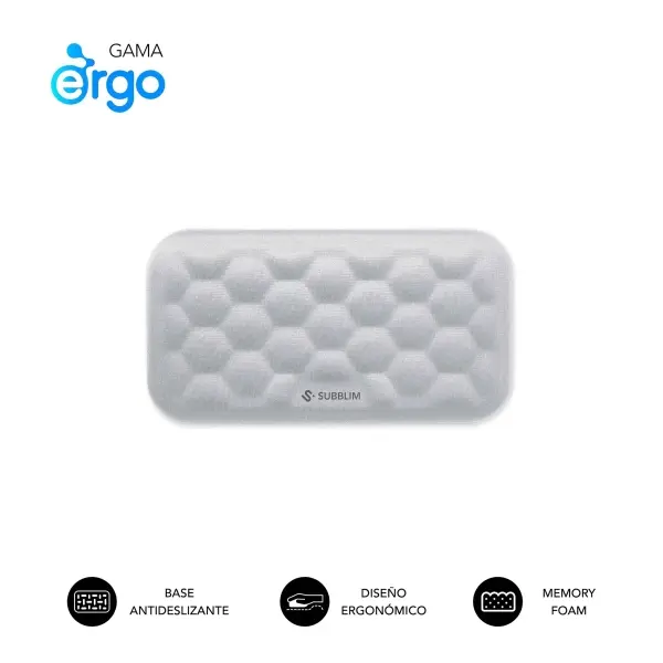 Subblim Ergo Airpadding Reposamuñecas para Raton - Espuma Viscoelastica 65D - Tejido AirMesh Transp