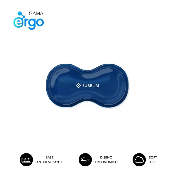 Subblim Ergo Crystal Flex Reposamuñecas para Raton - Gel Refrigerante Autoajustable - Diseño Ondul