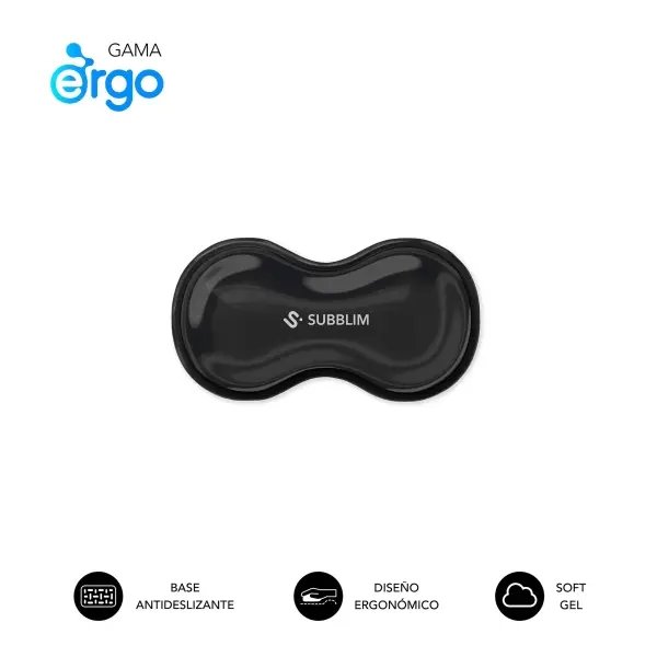 Subblim Ergo Crystal Flex Reposamuñecas para Raton - Gel Refrigerante Autoajustable - Diseño Ondul