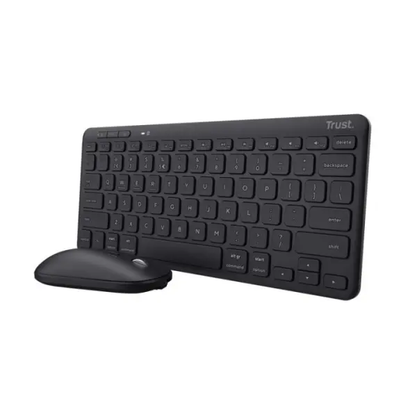 Trust Lyra Pack de Teclado y Mouse Inalambrico Bluetooth - Multidispositivo - Uso Ambidiestro - Colo