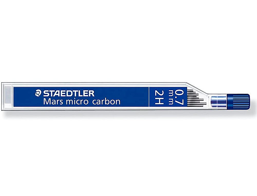 Staedtler Mars Micro Carbon 250 Tubo de 12 Minas de Grafito - Dureza 2H - Trazo 0.7mm - Alta Resiste