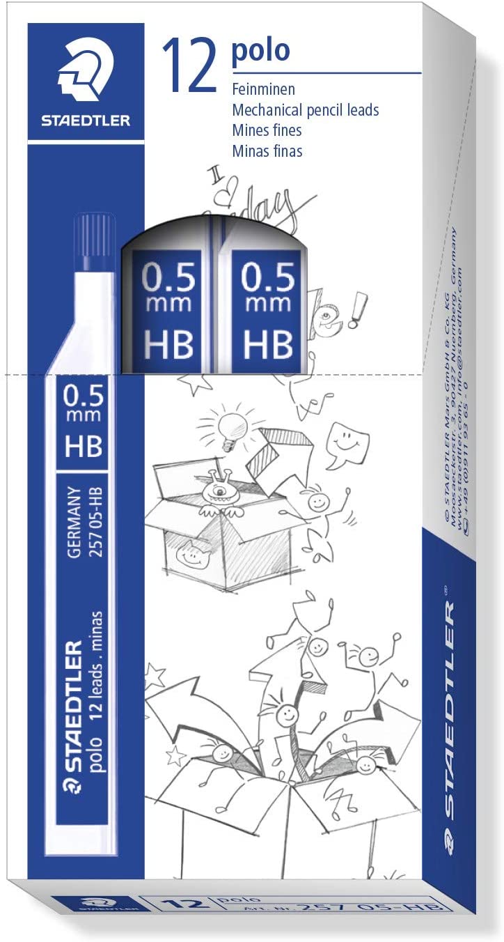 Staedtler Polo 257 Tubo con Minas de Grafito - Graduacion HB - Trazo 0.5mm