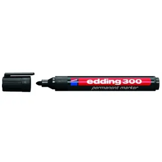 Edding 300 Rotulador Permanente - Punta Redonda - Trazo entre 1.5 y 3 mm. - Tinta Casi Inodora - Cap
