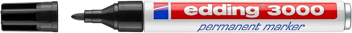 Edding 3000 Rotulador Permanente - Punta Redonda de 1.5mm - Trazo entre 1.5 y 3mm - Recargable - Sec