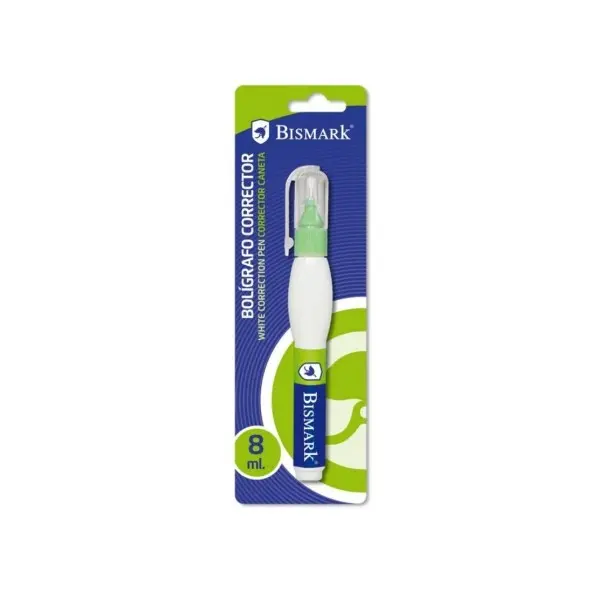 Bismark Boligrafo Corrector 8ml - Punta Metalica Fina - Alta Precision - Dise�o Ergonomico