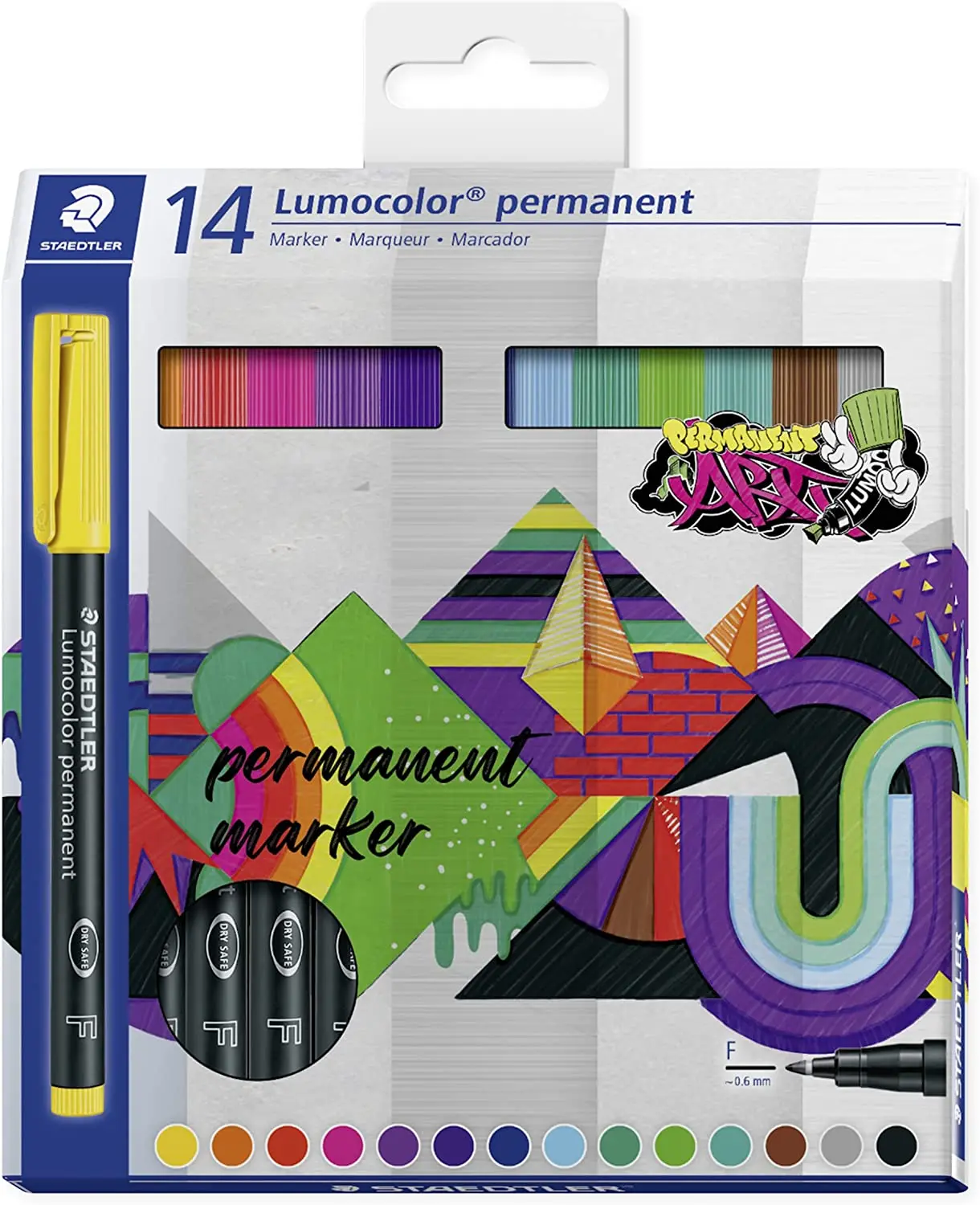 Staedtler Pack de 14 Rotuladores Permanentes - Trazo 0.6mm - Resistente a las Manchas y al Agua - Se