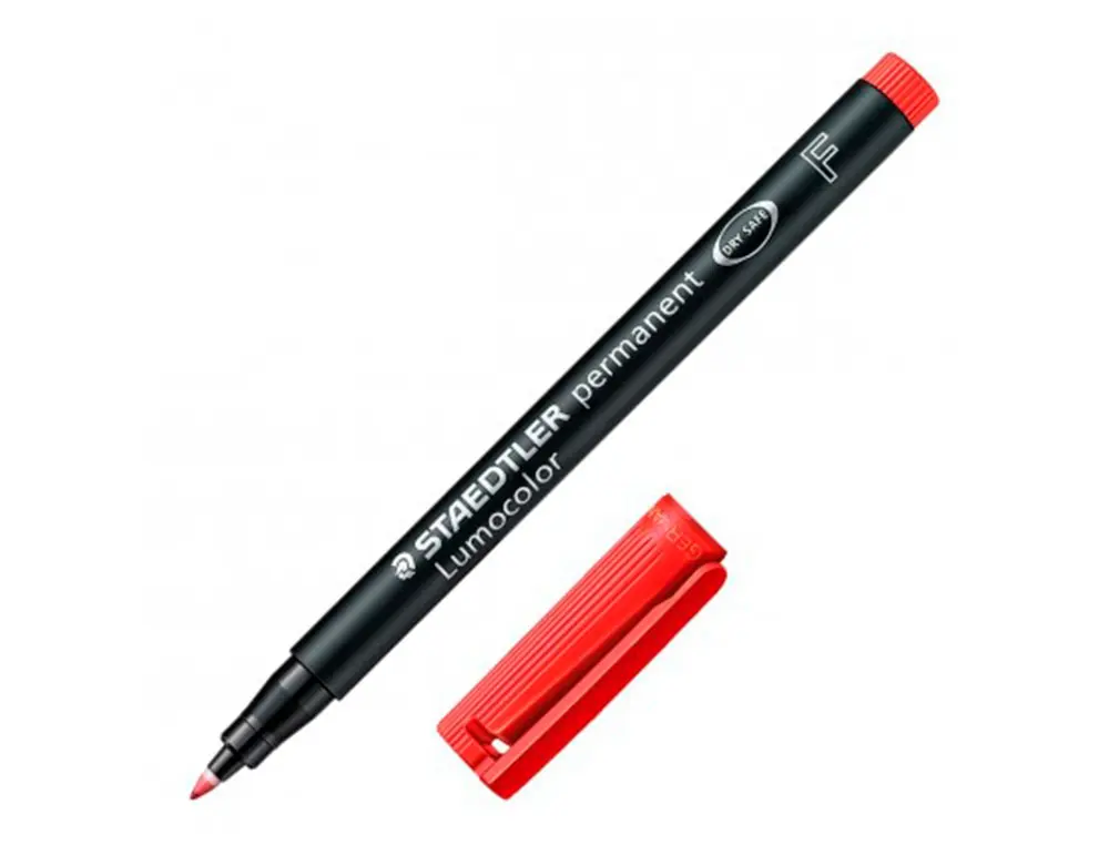 Staedtler Lumocolor 318 Rotulador Permanente - Punta Fina Redonda - Trazo 0.6mm - Capuchon con Clip 