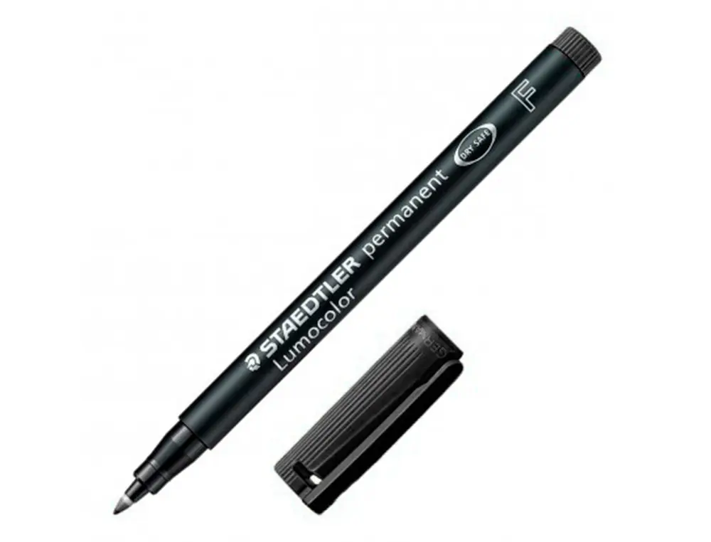 Staedtler Lumocolor 318 Rotulador Permanente - Punta Fina Redonda - Trazo 0.6mm - Capuchon con Clip 