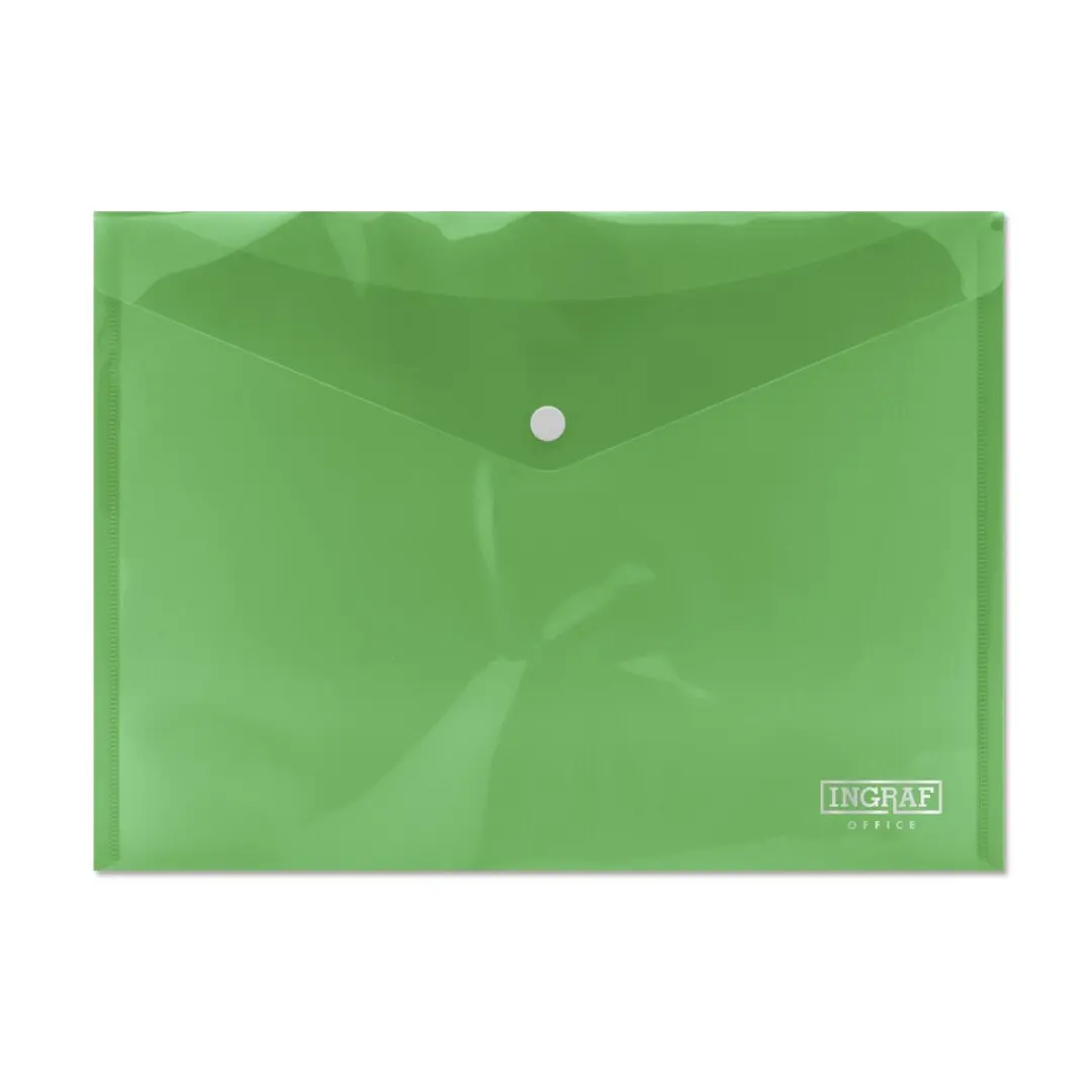 Ingraf Sobre con Cierre de Broche - Polipropileno - Tamao A4 - Color Verde