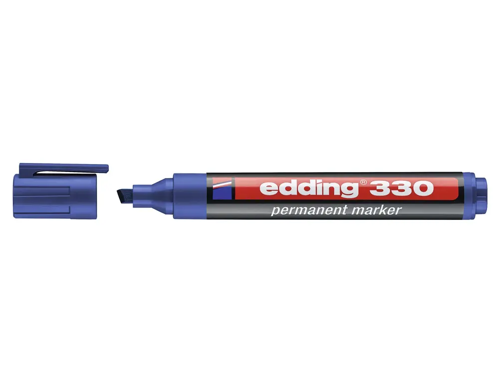 Edding 330 Rotulador Permanente - Punta Biselada - Trazo entre 1 y 5 mm. - Tinta casi Inodora - Capu