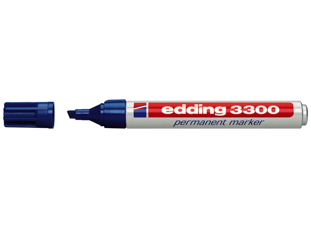 Edding 3300 Rotulador Permanente - Punta Biselada - Trazo entre 1 y 5 mm. - Tinta Casi Inodora - Sec