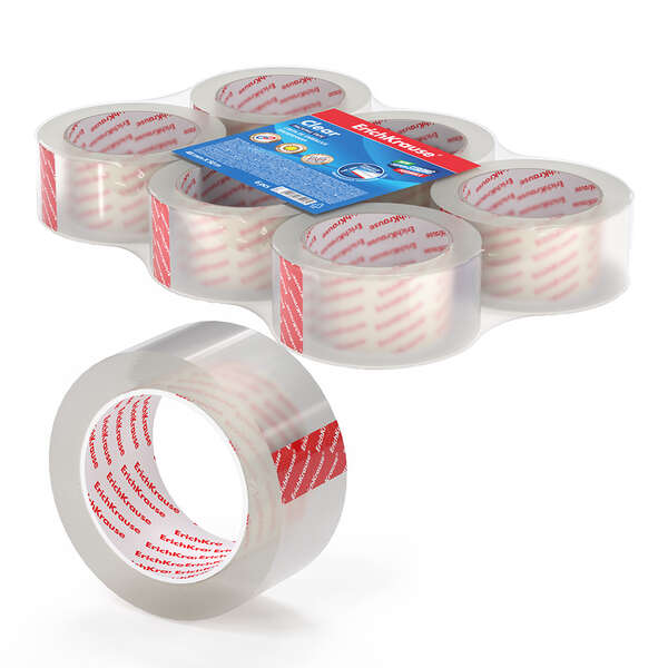 Erichkrause Precinto de Embalaje - Medidas 48mmx50m - Adhesivo de Gran Adherencia - Facil de Cortar 