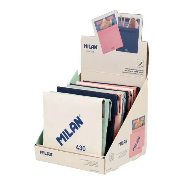 Milan Coleccion 430 Expositor con 12 Bolsas Isotermicas Porta Alimentos 0.3L - Forro Interior Isoter