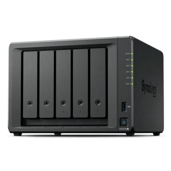 Synology DiskStation DS1525+ NAS 8GB - 5 Bahias - Procesador AMD - Color Negro