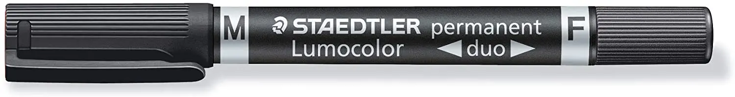 Staedtler Lumocolor 348 Rotulador Permanente de Doble Punta - Secado Rapido - Color Negro