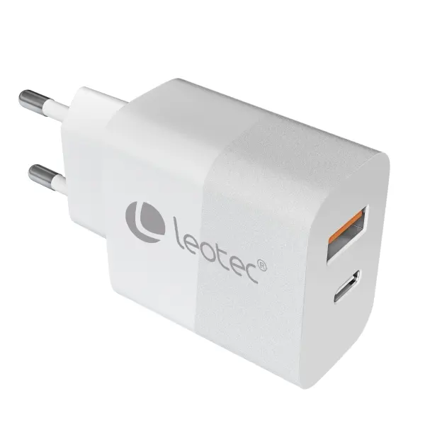 Leotec Cargador Universal 30W GAN - 1USB-C PD + 1USB-A - Color Blanco