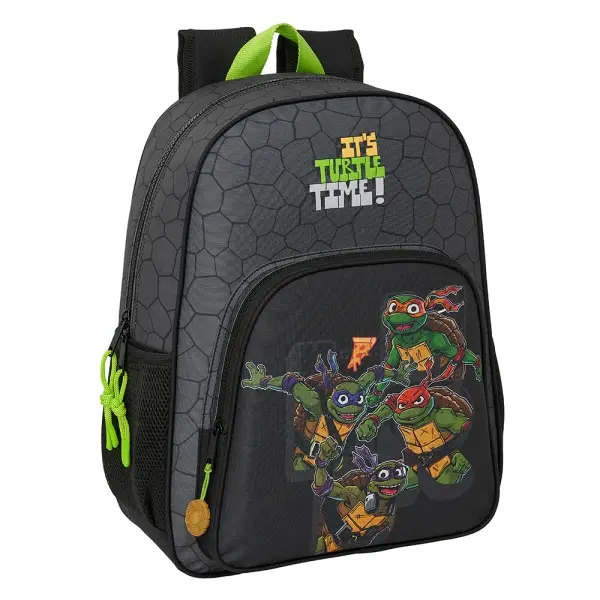 Safta Tortugas Ninja Mochila Infantil - Adaptable a Carro - Asa de Mano - Bolsillos Laterales - 33x4