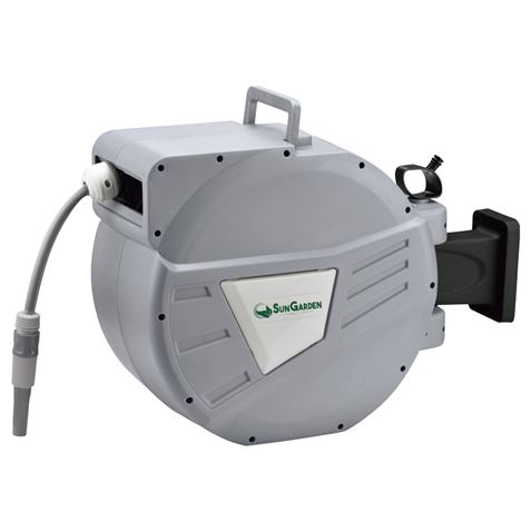 Sungarden SG0166 Manguera 30 Metros - Recogedor Automatico con Guia - Funcion de Retraccion Lenta - 