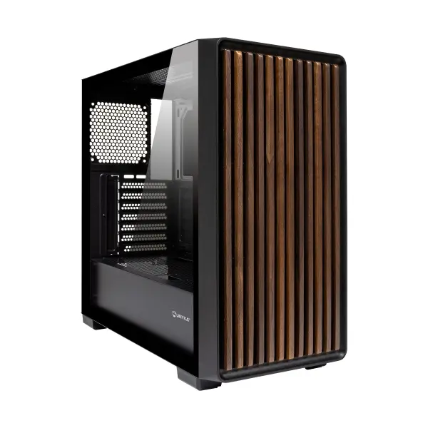 Unykach Revelat Madeira Black Caja ATX, Micro ATX, ITX - Lateral de Vidrio Templado y Frontal con Li