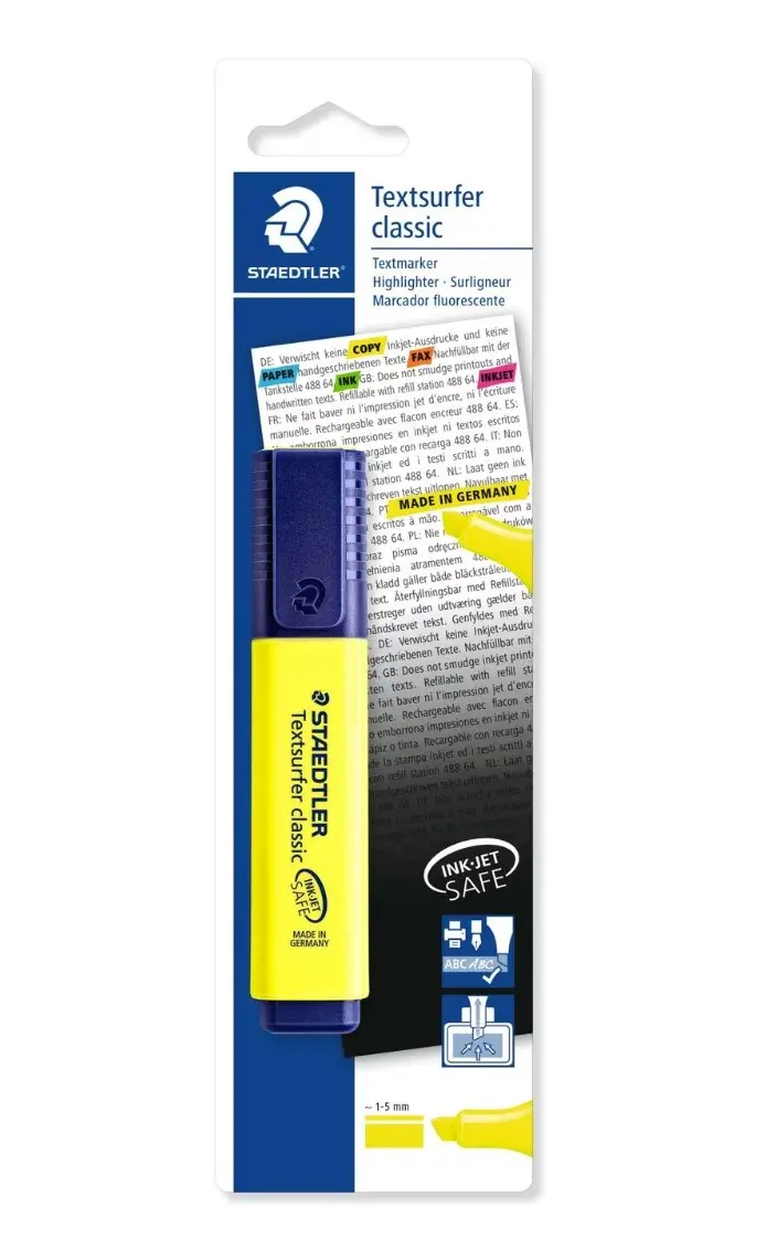 Staedtler Textsurfer Classic 364 Marcador Fluorescente - Punta Biselada 1 - 5mm Aprox - Secado Rapid