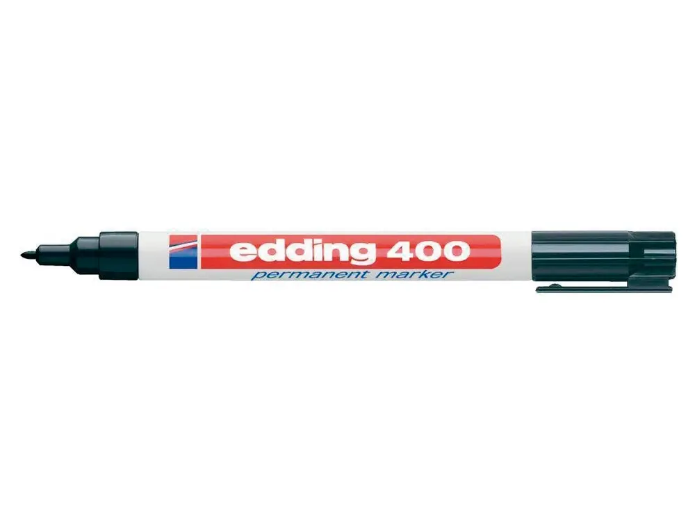 Edding 400 Rotulador Permanente - Punta Redonda - Trazo 1 mm. - Recargable - Secado Rapido - Color N