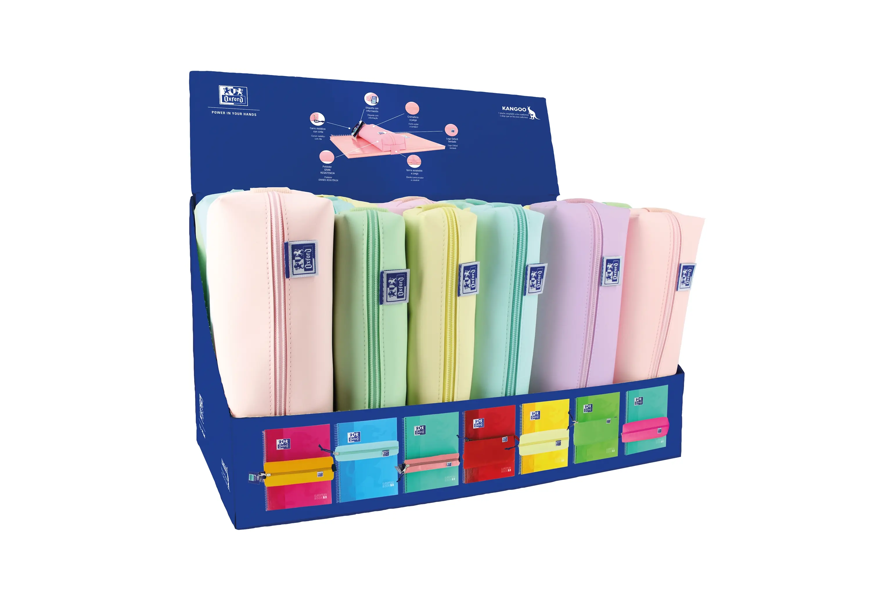 Oxford Kangoo Live & Go Expositor de 22 Estuches Rectangulares (10 peque�os, 8 medianos, 4 grandes) 