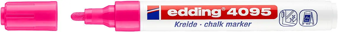 Edding 4095 Rotulador de Tiza Liquida - Punta Redonda - Trazo entre 2 y 3mm - Olor Neutro  - Color R